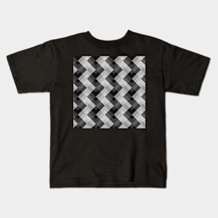 'Zagga' - in shades of Grey on a Black base Kids T-Shirt